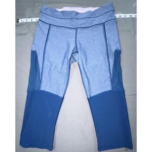 Lululemon Crop Leggings Womens 6 Blue High Rise Capri Yoga Running Athletic